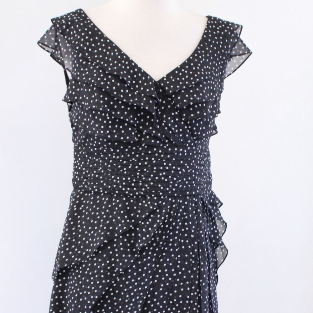 Adrianna Papell Polka dot ruffled dress